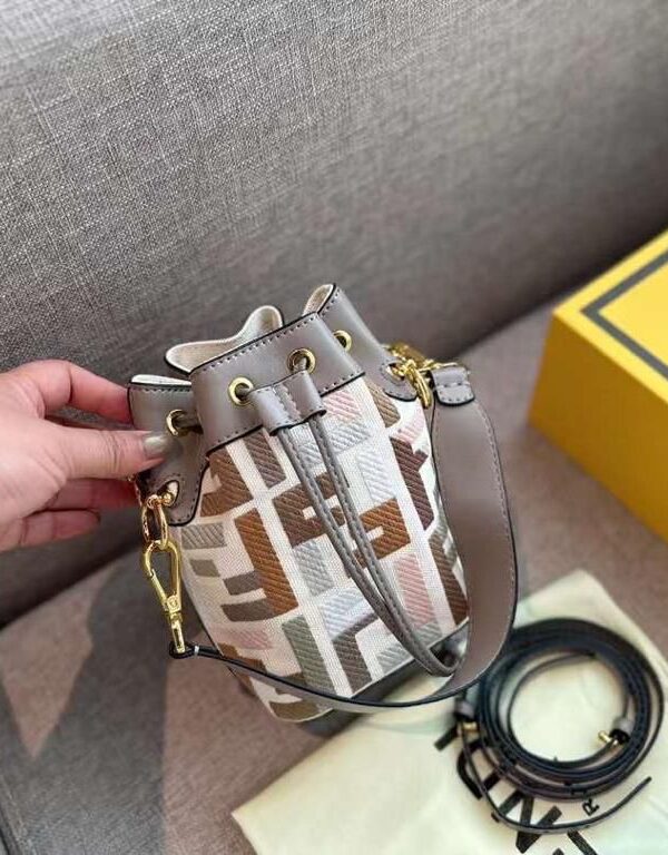 Fendi Baguette FF Embossed Leather Shoulder Bag