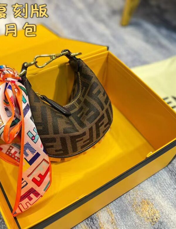 Fendi Crescent FF Hobo Shoulder Bag