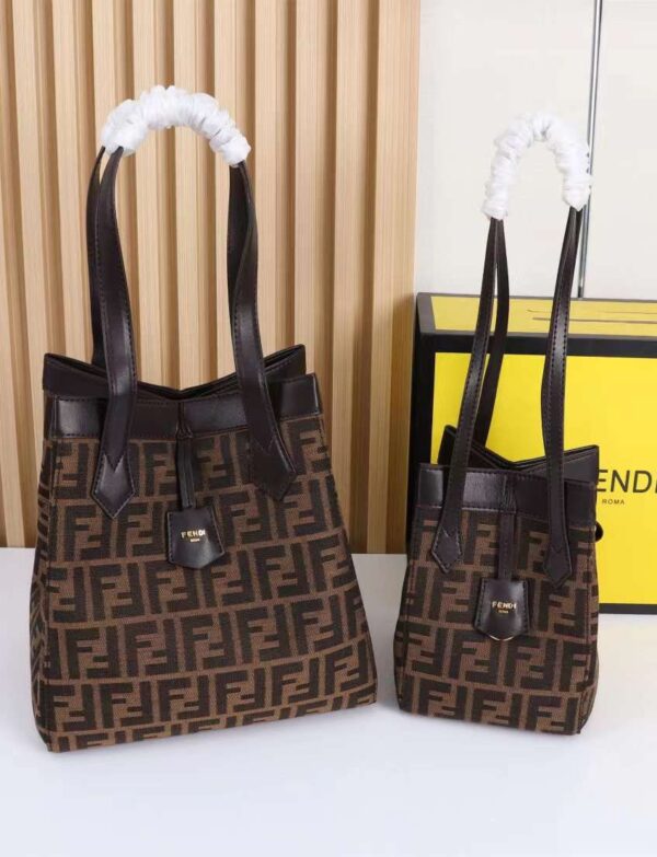 Fendi FF Monogram Wallet on Chain – Brown & Black Leather