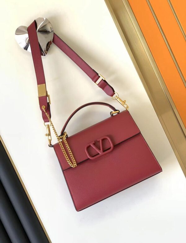 Valentino Garavani VLogo Signature Top Handle Bag – Red