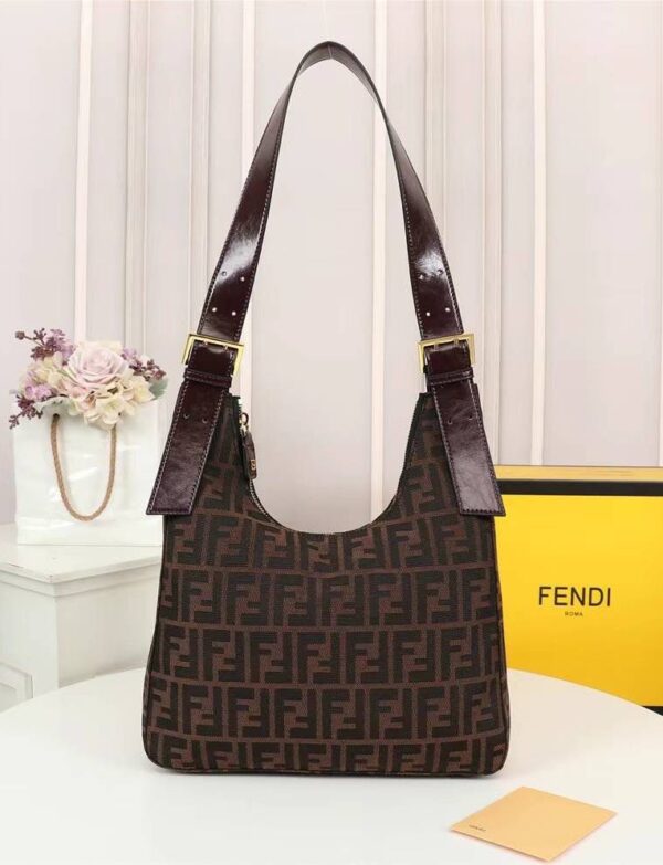 Fendi FF Monogram Hobo Shoulder Bag – Canvas & Leather