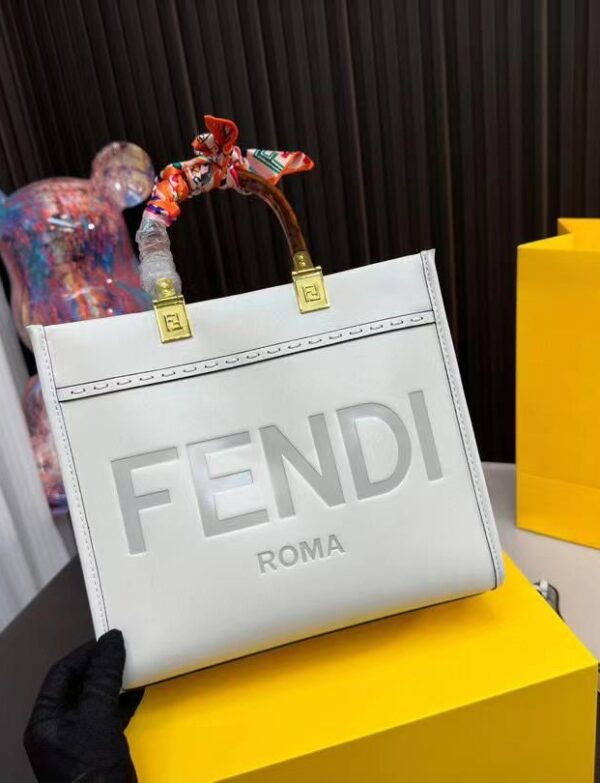 Fendi Roma Mini Shopping Tote Bag – Leather Top Handle Crossbody