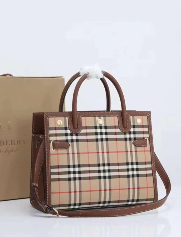 Burberry Vintage Check Tote Bag – Beige & Brown