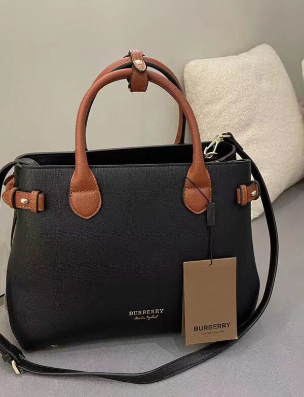 Burberry Mini Leather Top Handle Bag – Black Crossbody Satchel