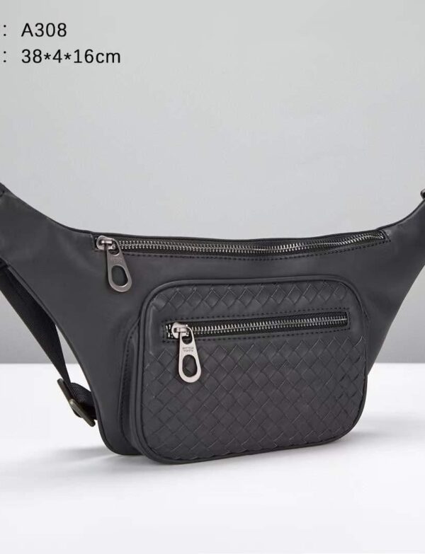 Woven Texture Crossbody Sling Bag – Charcoal Grey