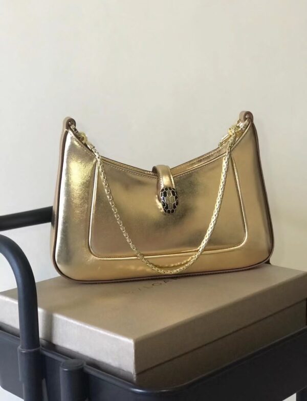 Bvlgari Serpenti Forever Metallic Gold Shoulder Bag